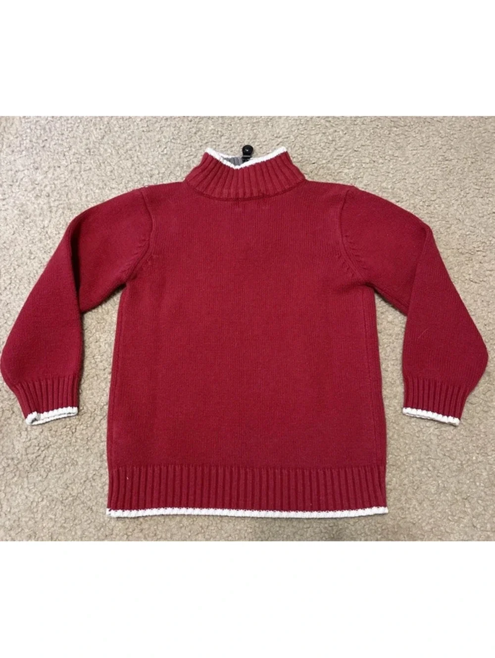 The Children’s Place Boys Sz XS 4 Quarter Zip Sweater Red Gray